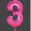 Cijfer ballon roze XL