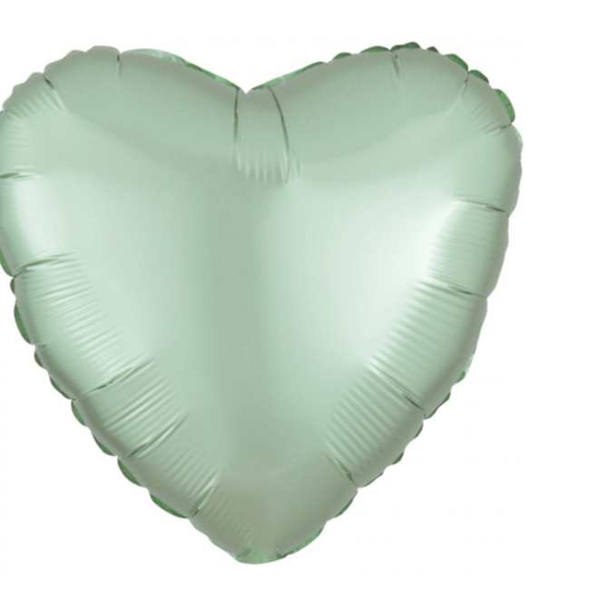 Mint groen hart ballon satijn