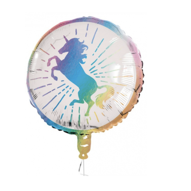 Feestartikelen Folie ballon unicorn roze - wit