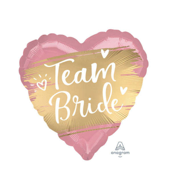 Amscan  Team bride hart ballon roze - goud