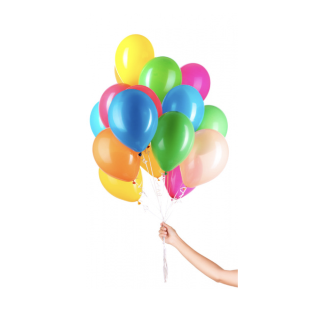 Folat  Ballonnen regenboog neon met lint