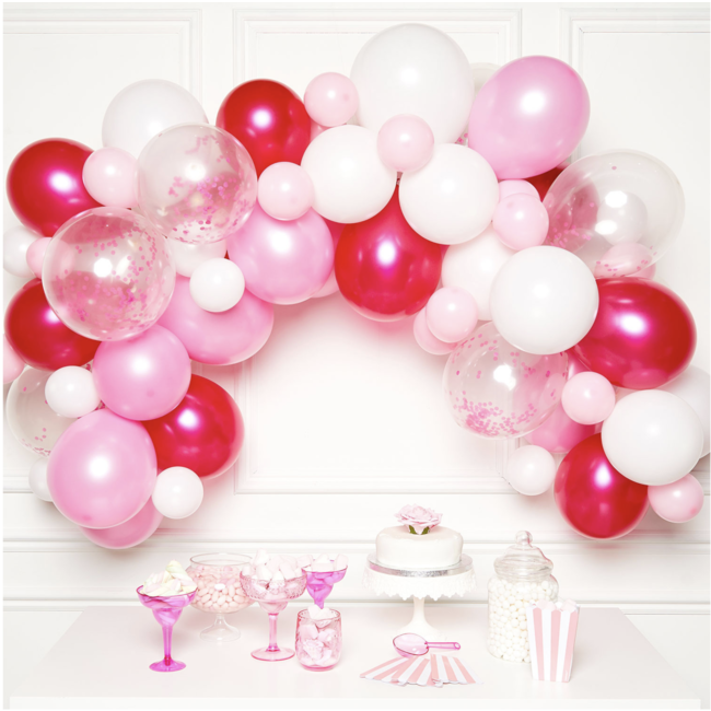Ballonnen boog wit - roze