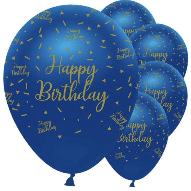 Feestartikelen Happy birthday ballonnen blauw