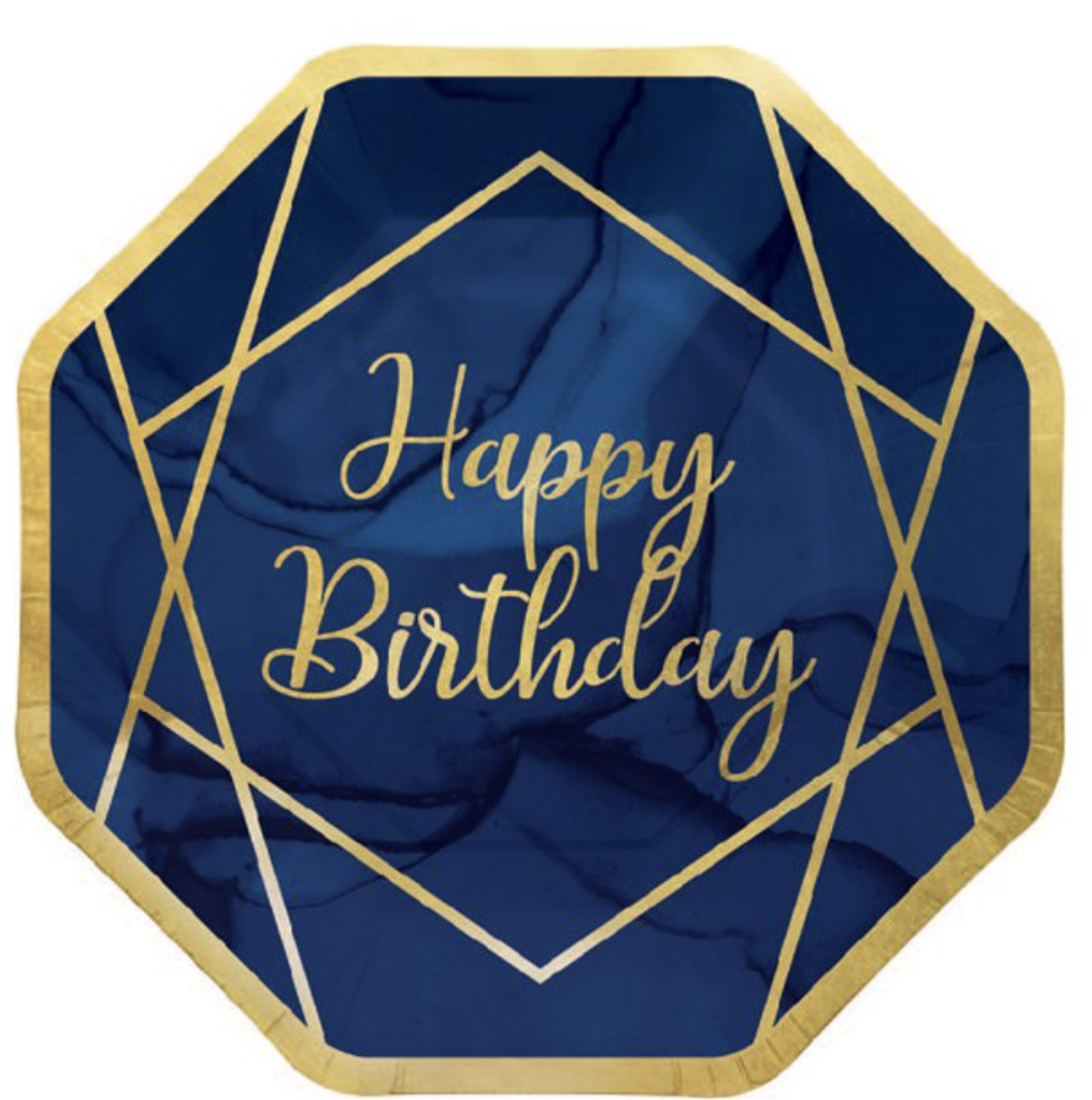 Happy birthday borden blauw - goud | J-style-deco.nl | Snel geleverd - J-style-deco.nl Online & Speelgoedwinkel