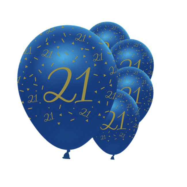 Creative Party  21 jaar ballonnen blauw - goud