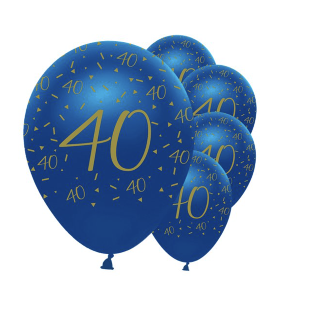 40 jaar ballonnen blauw - goud - | Online feestwinkel Zeeland