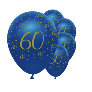 Creative Party  60 jaar ballonnen blauw - goud