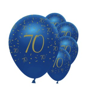 Creative Party  70 jaar ballonnen blauw - goud