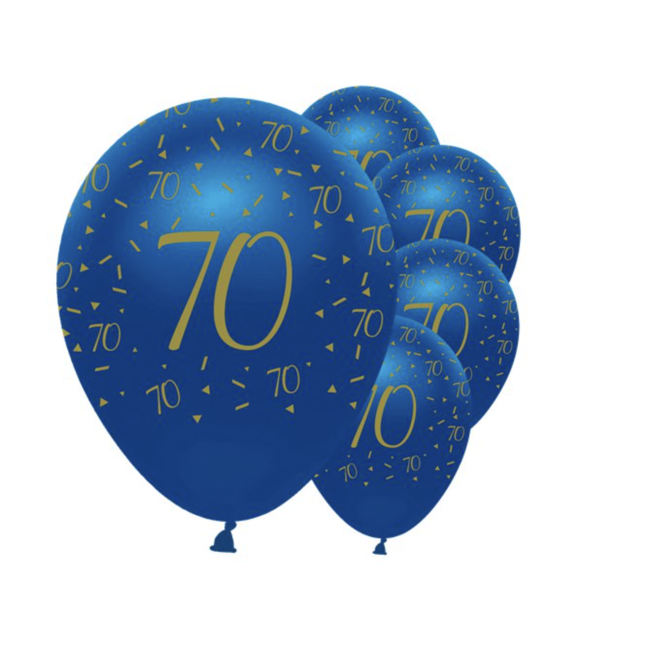 Creative Party  70 jaar ballonnen blauw - goud