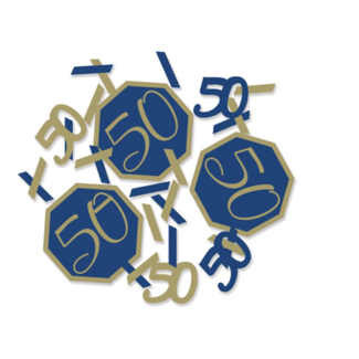 Creative Party  50 jaar confetti blauw - goud