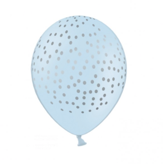 Partydeco Ballonnen pastel blauw stippen