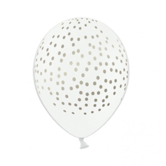 Partydeco Witte ballonnen met stippen