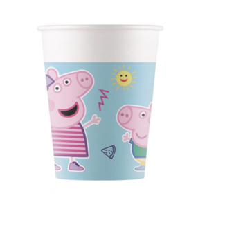 Feestartikelen Peppa Pig bekers licht blauw