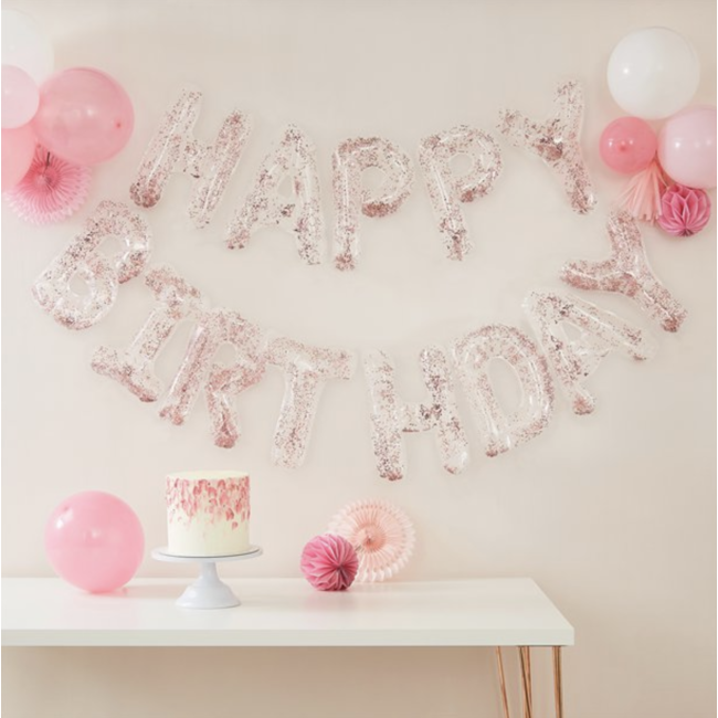 Happy birthday ballon slinger confetti