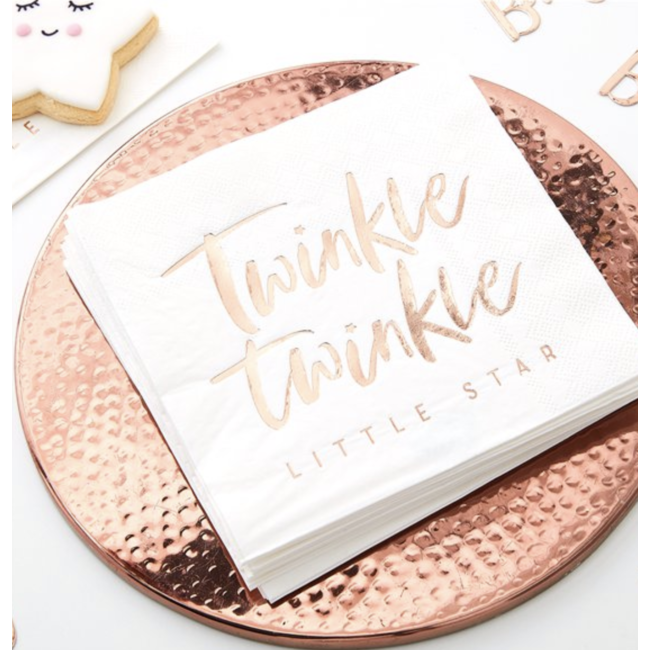 Ginger Ray  Twinkle little star servetten rosé