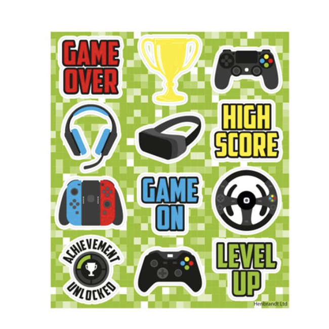 Feestartikelen Game on sticker vel