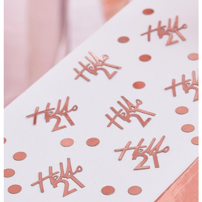 Ginger Ray  Hello 21 confetti rosé goud