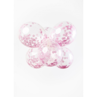 Feestartikelen Confetti ballonnen licht roze
