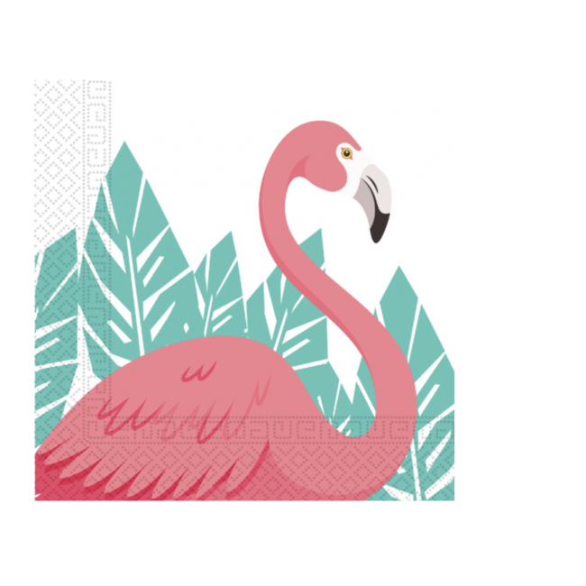 Feestartikelen Flamingo servetten roze - mint