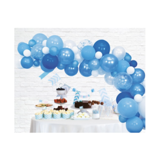 Feestartikelen Ballonnen boog blauw - wit