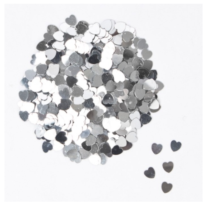 Feestartikelen Hartjes confetti zilver