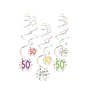 Feestartikelen 50 jaar slingers confetti