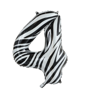 Feestartikelen Zebra cijfer ballon