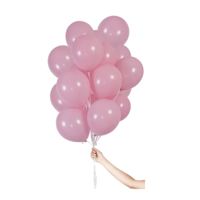 Feestartikelen Licht roze ballonnen tros met lint