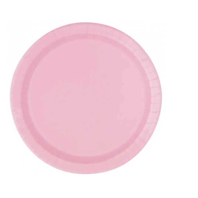 Feestartikelen Feest gebaksborden licht roze