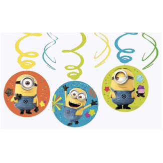 Feestartikelen Minions swirls 6ST