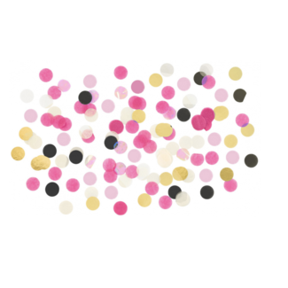 Feestartikelen Confetti roze - goud - zwart