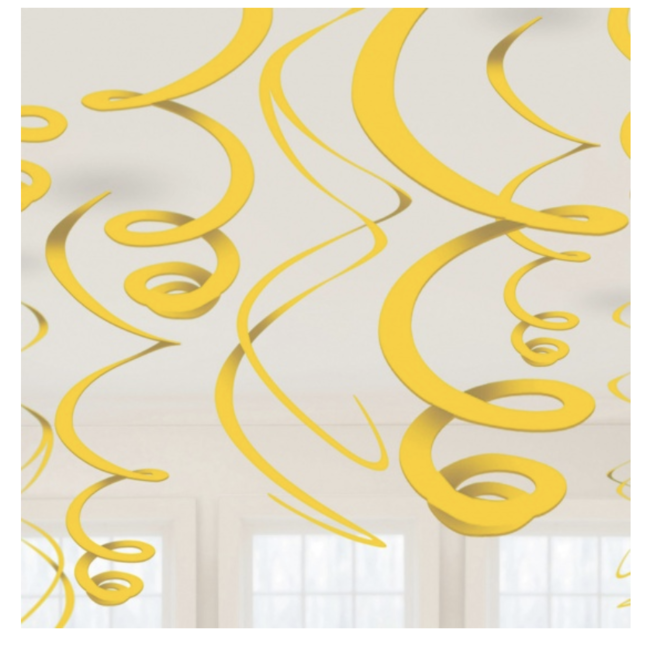 Feestartikelen Swirl slingers geel