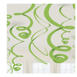 Feestartikelen Swirl slingers lime groen