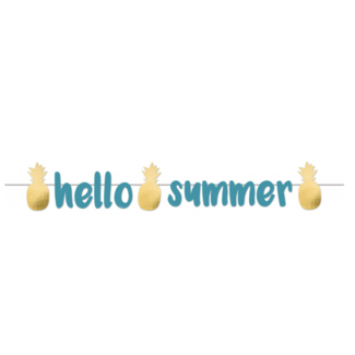 Feestartikelen Hello summer slinger blauw - goud