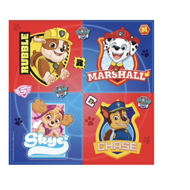 Feestartikelen Servetten paw patrol rood - blauw