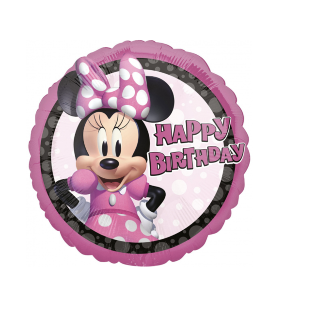 Feestartikelen Minnie mouse ballon roze - zwart