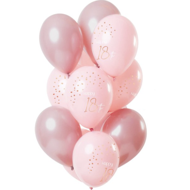 Feestartikelen 18 jaar ballonnen set blush