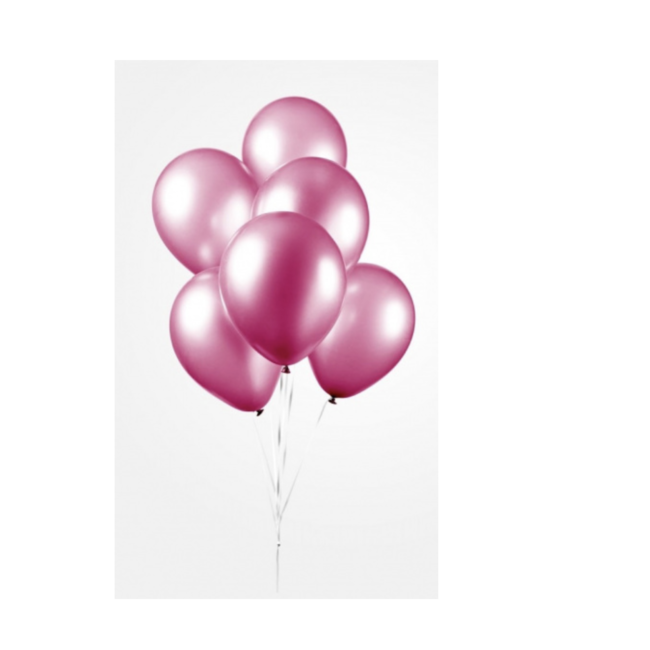 Feestartikelen Ballonnen metallic roze 10 ST