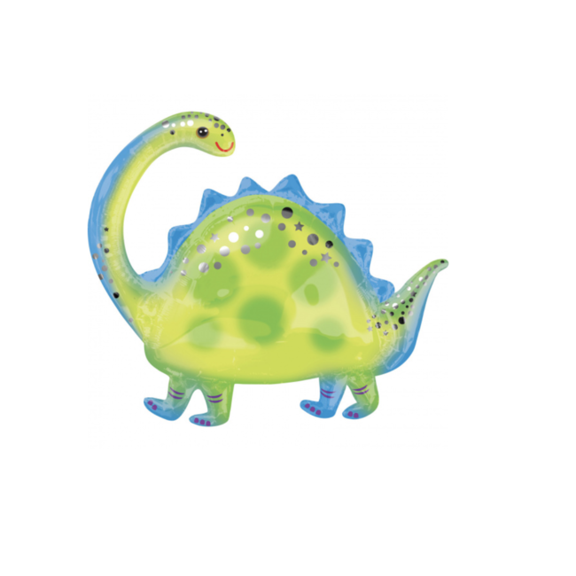 Feestartikelen Dinosaurus XL ballon groen - blauw