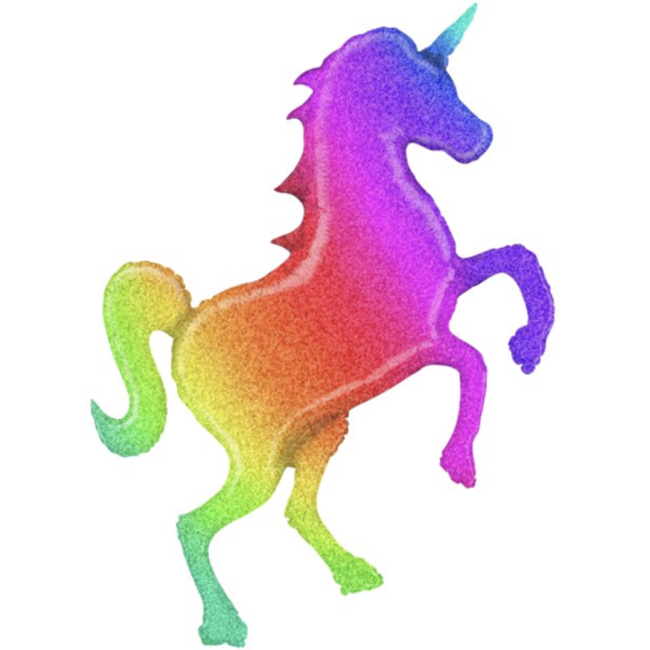 Feestartikelen Unicorn XL ballon regenboog