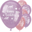 Feestartikelen Unicorn ballonnen roze - paars