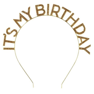 Feestartikelen it's my birthday tiara goud