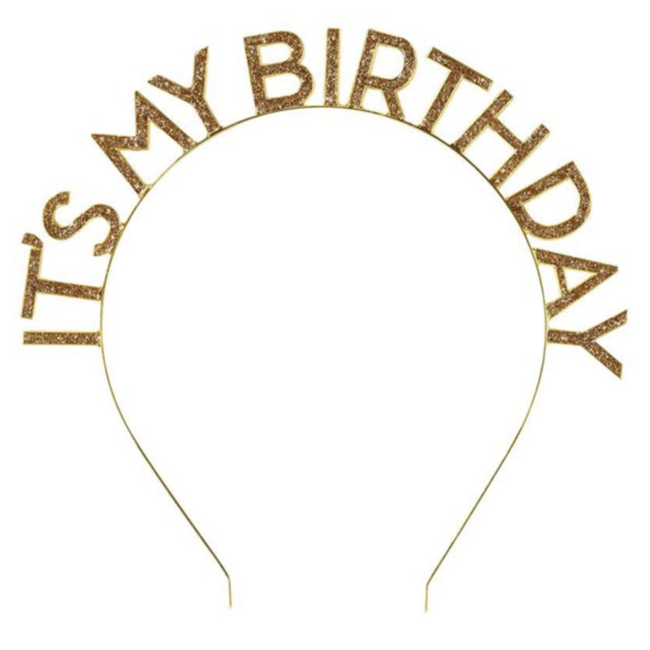 Feestartikelen it's my birthday tiara goud