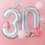 Feestartikelen 30 jaar cijfer ballonnen set iridescent