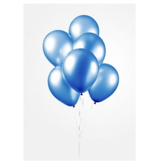 Feestartikelen Ballonnen blauw metallic 25 ST
