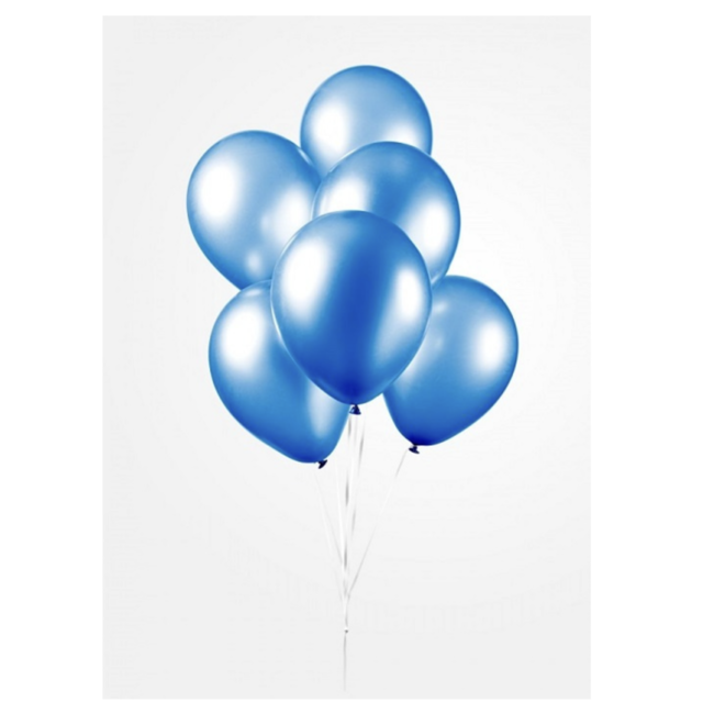 Feestartikelen Ballonnen blauw metallic 25 ST