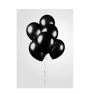Feestartikelen Ballonnen metallic zwart 50 ST