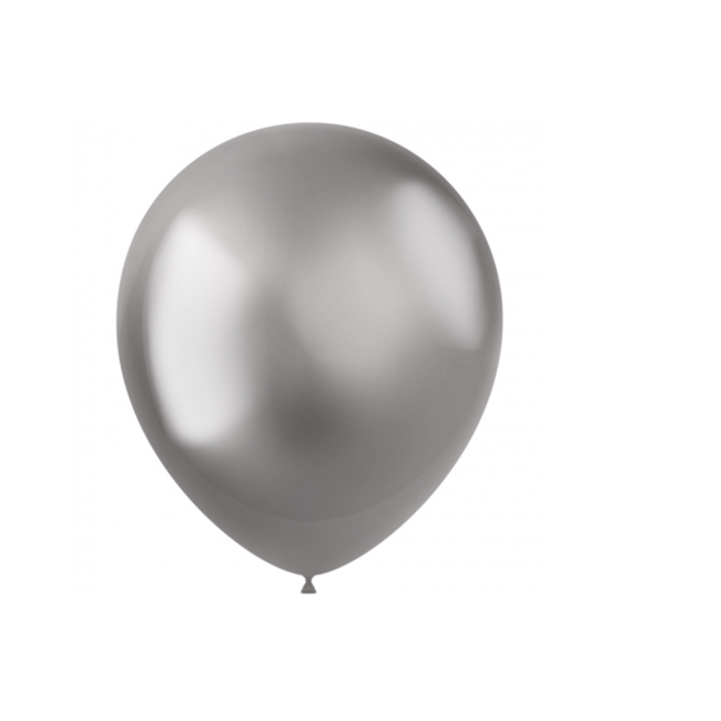 Feestartikelen Ballonnen intense zilver 10 ST