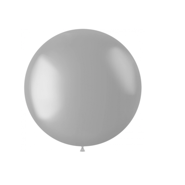 Feestartikelen Ballon metallic zilver XL 78 CM