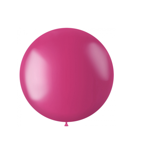 Feestartikelen Fuchsia metallic XL ballon